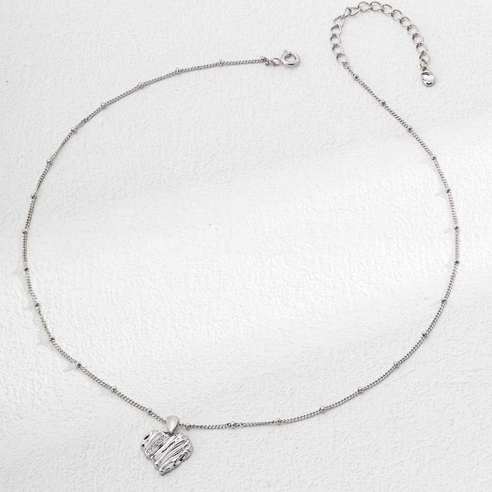 925 Sterling Silver Heart Shape Necklace Love Gift