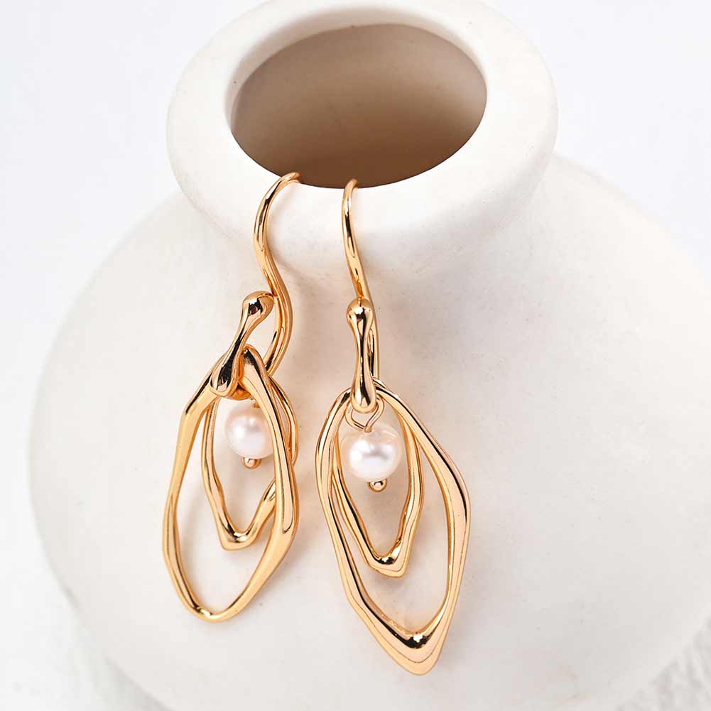 925 Sterling Silver Natural Pearl Earrings Women Party Earring