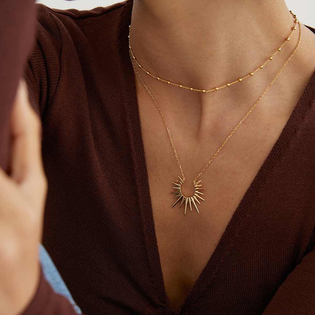 925 Sterling Silver Sun Necklace